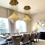 Modern Multi-layered Alabaster Chandelier