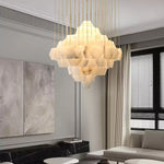 Modern Multi-layered Alabaster Chandelier