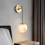 Modern Petra Alabaster Ball Wall Lamp