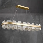 Modern Round AlabasterHalo Chandelier