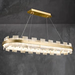 Modern Round AlabasterHalo Chandelier