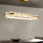 Modern Round AlabasterHalo Chandelier