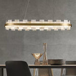 Modern Round AlabasterHalo Chandelier