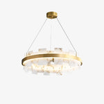 Modern Round AlabasterHalo Chandelier