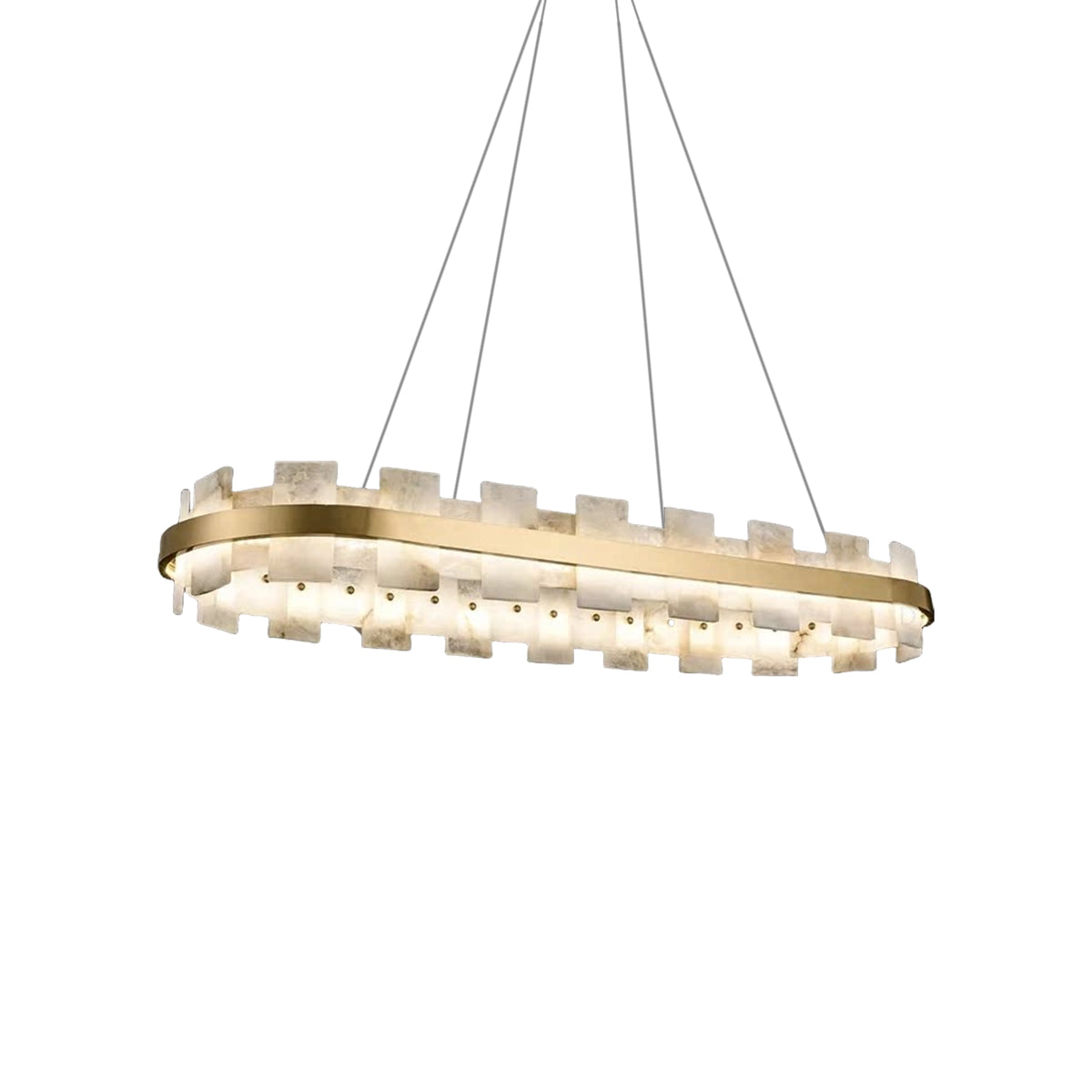 Modern Round AlabasterHalo Chandelier