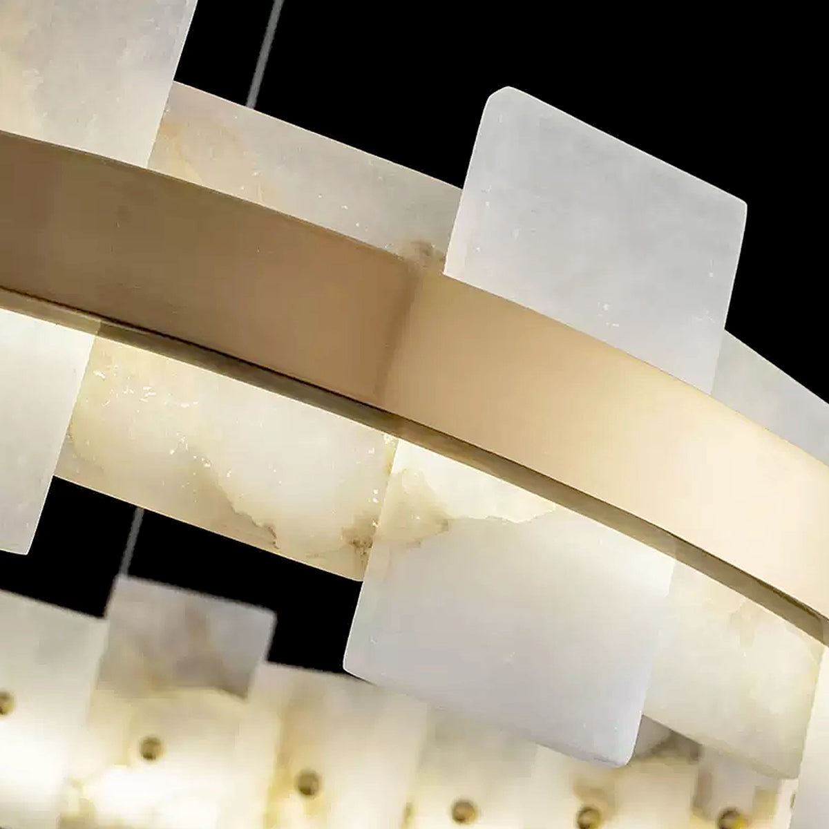 Modern Round AlabasterHalo Chandelier