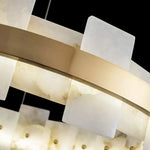 Modern Round AlabasterHalo Chandelier