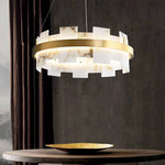 Modern Round AlabasterHalo Chandelier