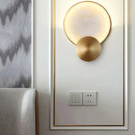 Modern Round Frame Alabaster Wall Light