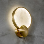 Modern Round Frame Alabaster Wall Light