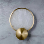 Modern Round Frame Alabaster Wall Light