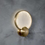 Modern Round Frame Alabaster Wall Light