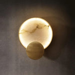 Modern Round Frame Alabaster Wall Light