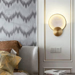 Modern Round Frame Alabaster Wall Light