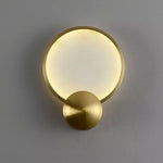 Modern Round Frame Alabaster Wall Light