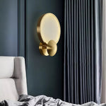 Modern Round Frame Alabaster Wall Light