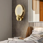 Modern Round Frame Alabaster Wall Light