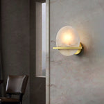 Modern Round Savion Alabaster Wall Lamp