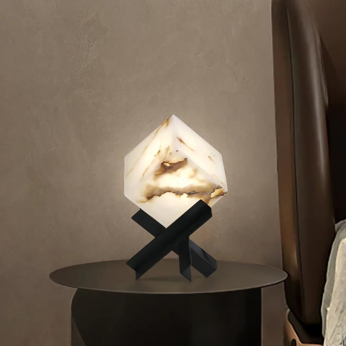 SquareTexture Alabaster Table Lamp