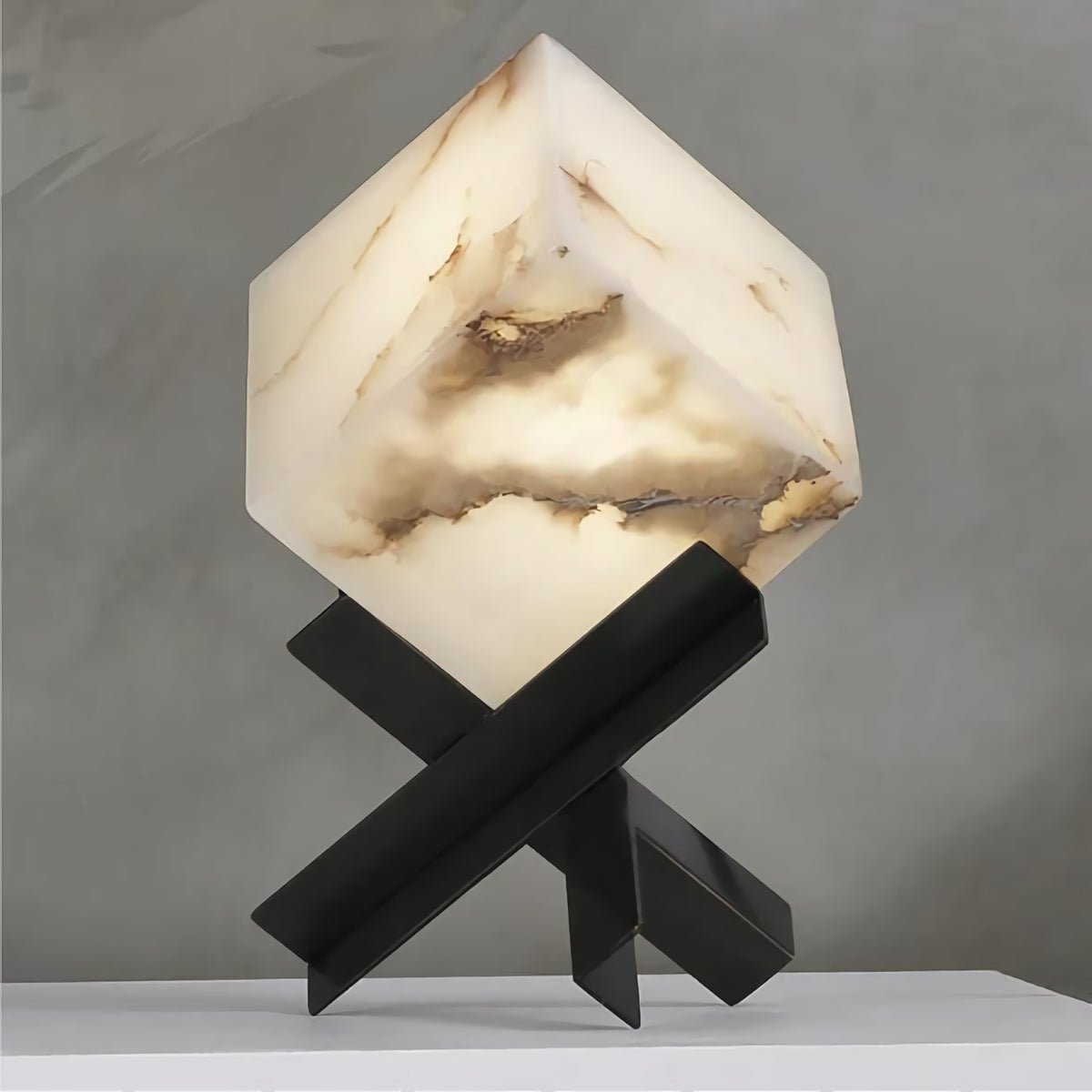 SquareTexture Alabaster Table Lamp
