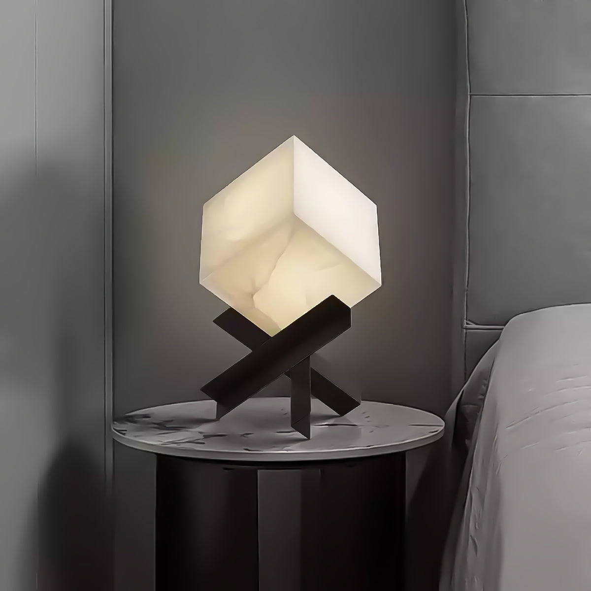 SquareTexture Alabaster Table Lamp