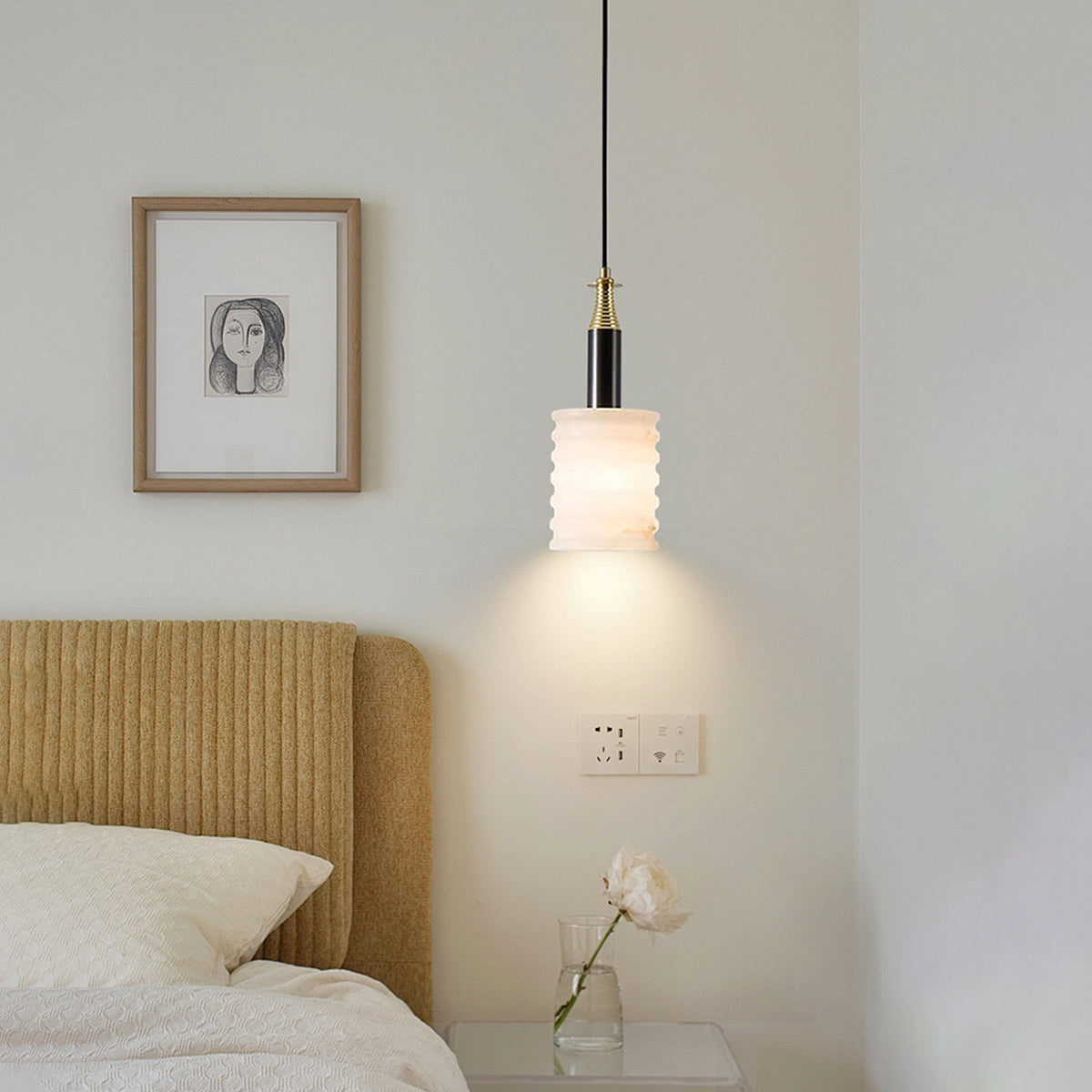 Modern cylinder Alabaster Pendant Lamp
