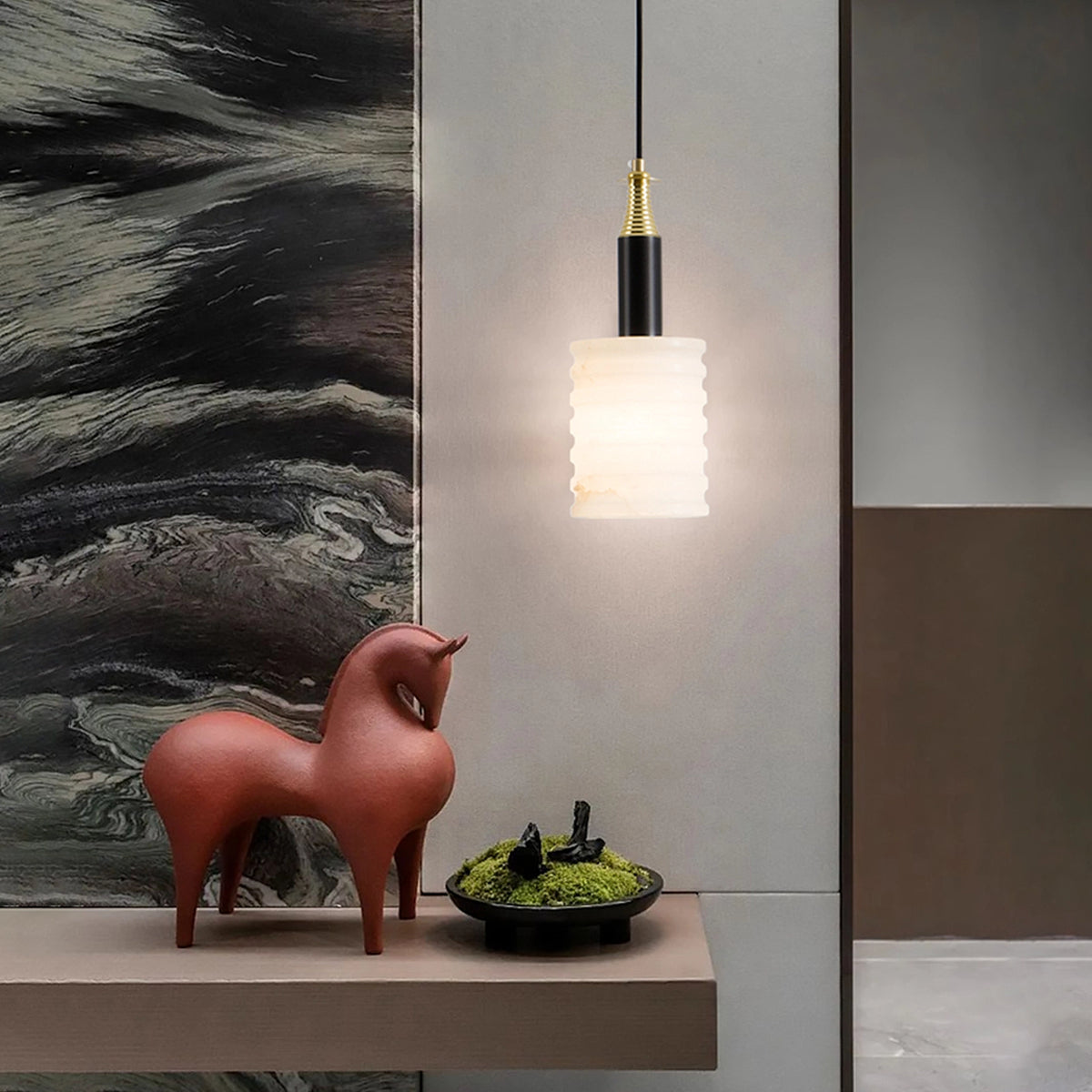 Modern cylinder Alabaster Pendant Lamp