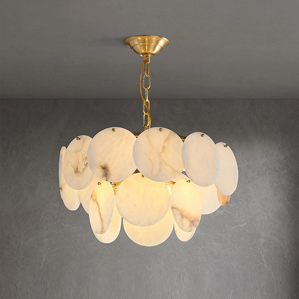 Multi-Layer Alabaster Chandelier