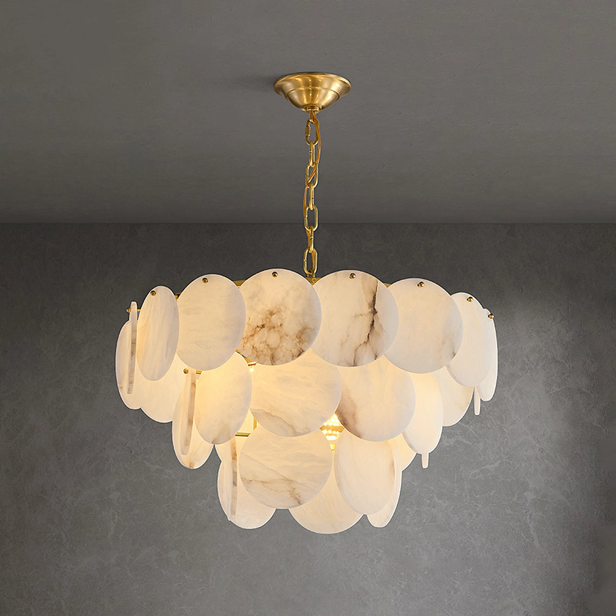 Multi-Layer Alabaster Chandelier