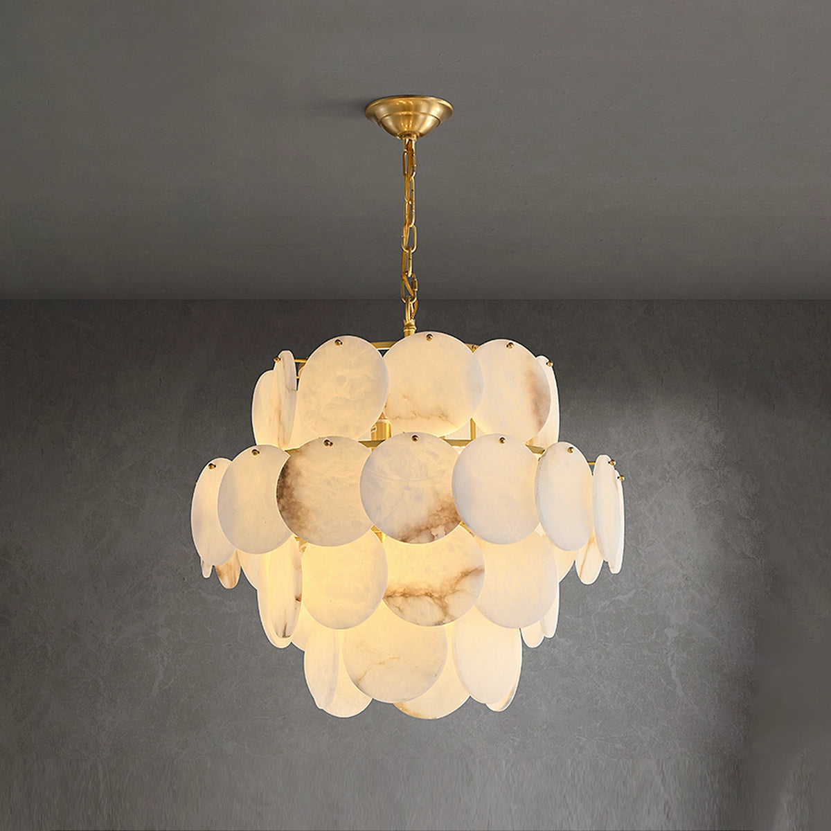 Multi-Layer Alabaster Chandelier