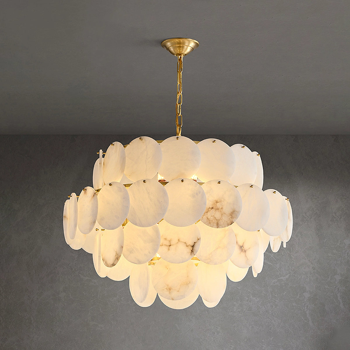 Multi-Layer Alabaster Chandelier