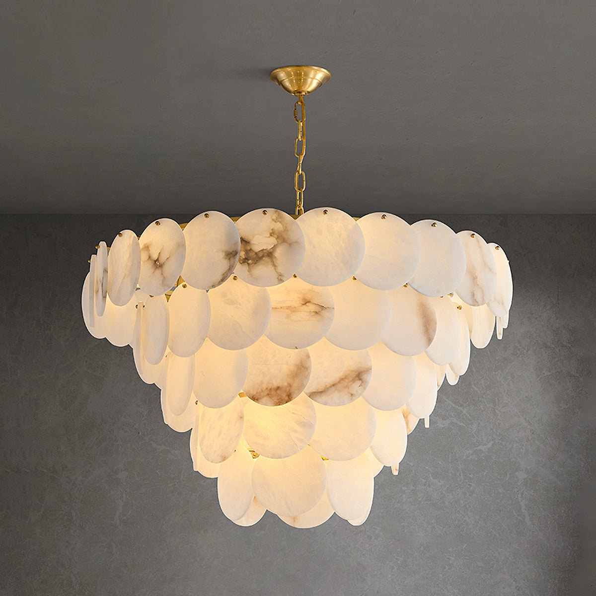 Multi-Layer Alabaster Chandelier