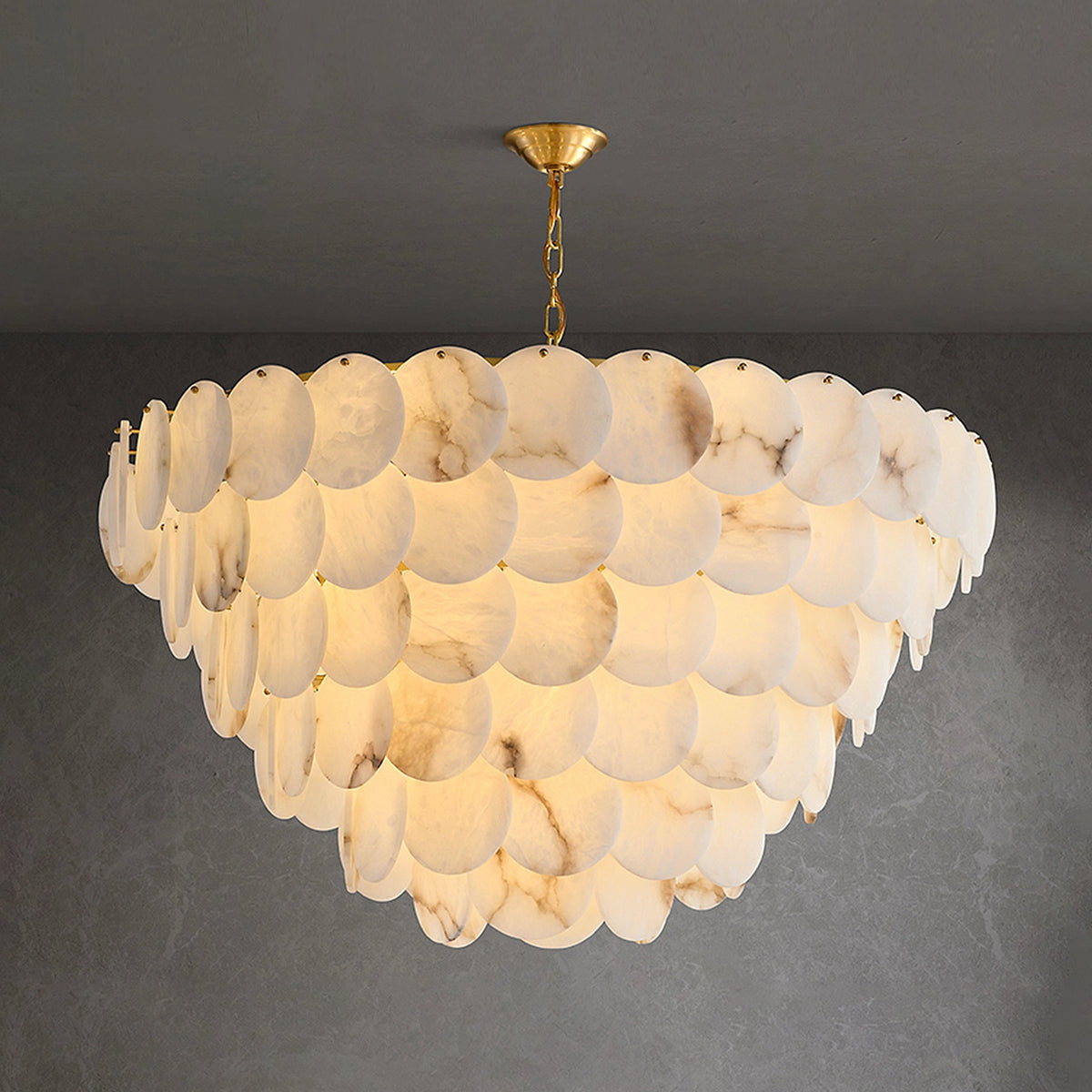 Multi-Layer Alabaster Chandelier