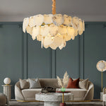 Multi-layer Alabaster Brass Chandelier