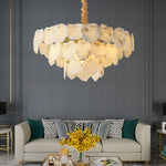 Multi-layer Alabaster Brass Chandelier