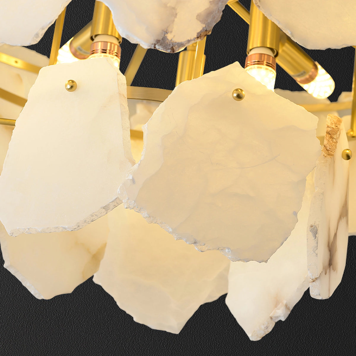 Multi-layer Alabaster Brass Chandelier