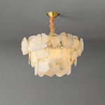 Multi-layer Alabaster Brass Chandelier