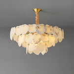 Multi-layer Alabaster Brass Chandelier