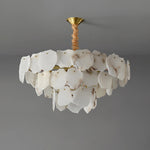 Multi-layer Alabaster Brass Chandelier