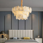 Multi-layer Alabaster Brass Chandelier