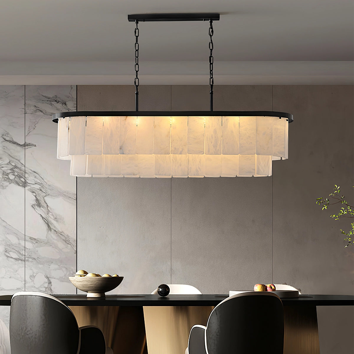 Multi-layer Alabaster Dinging Room Chandelier