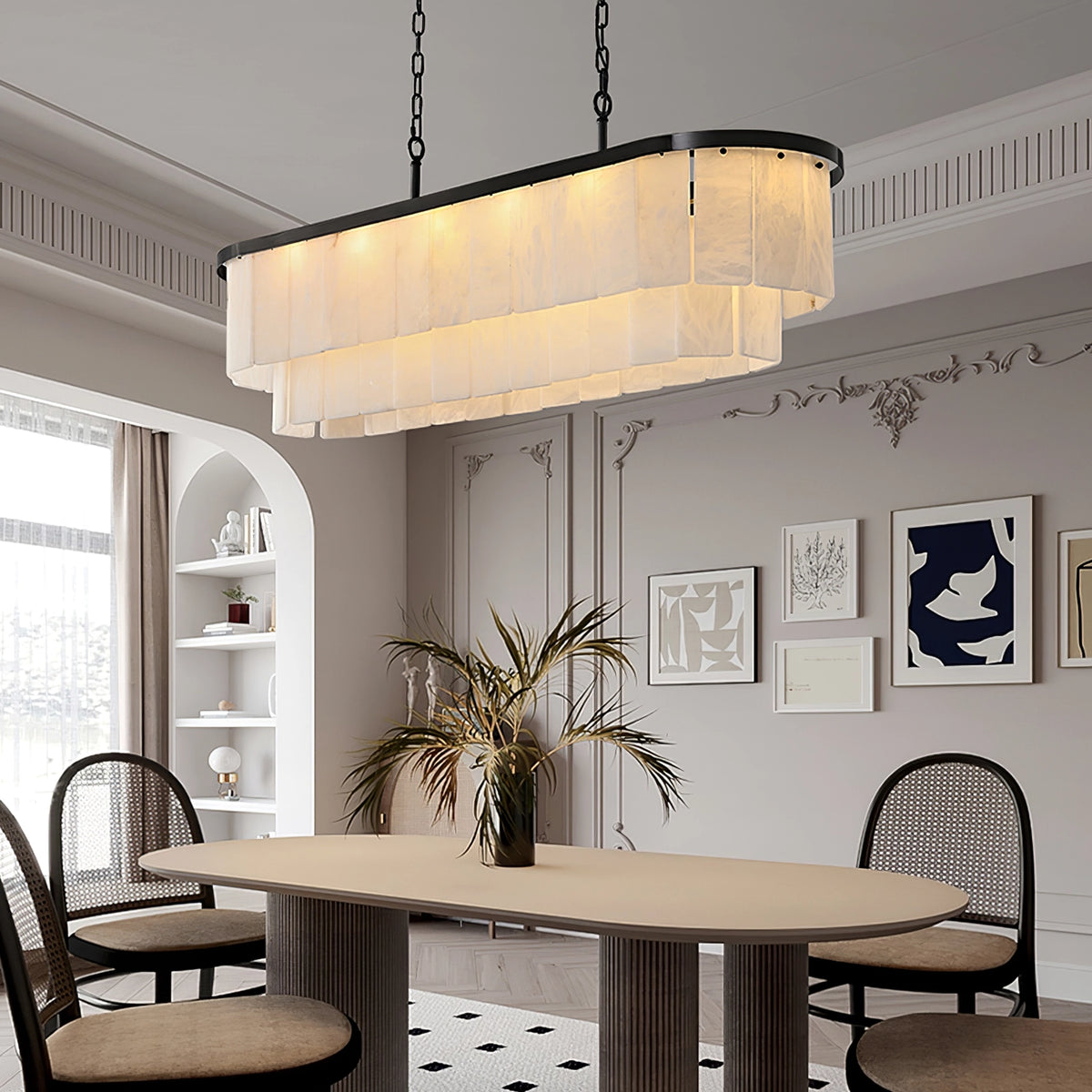 Multi-layer Alabaster Dinging Room Chandelier