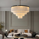 Multi-layer Moonshade Alabaster Chandelier