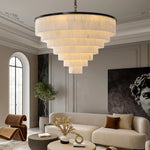 Multi-layer Moonshade Alabaster Chandelier