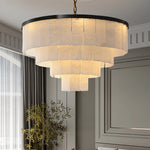 Multi-layer Moonshade Alabaster Chandelier