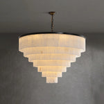 Multi-layer Moonshade Alabaster Chandelier