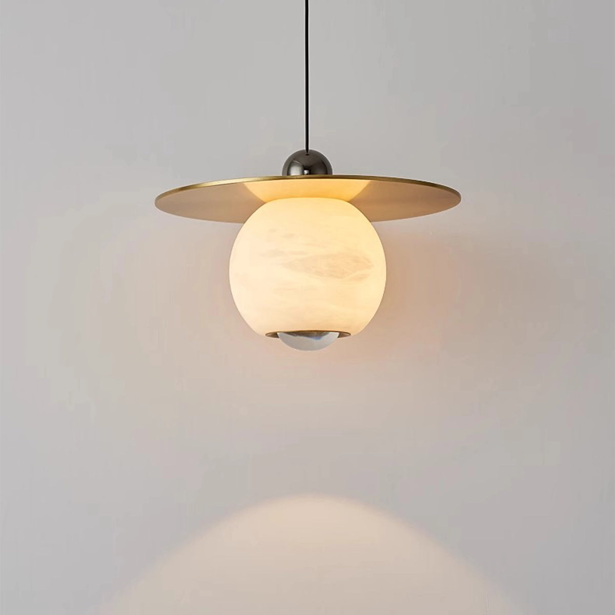 Natural Alabaster Brass Pendant Lamp