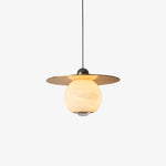Natural Alabaster Brass Pendant Lamp