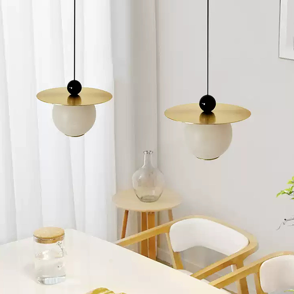 Natural Alabaster Brass Pendant Lamp