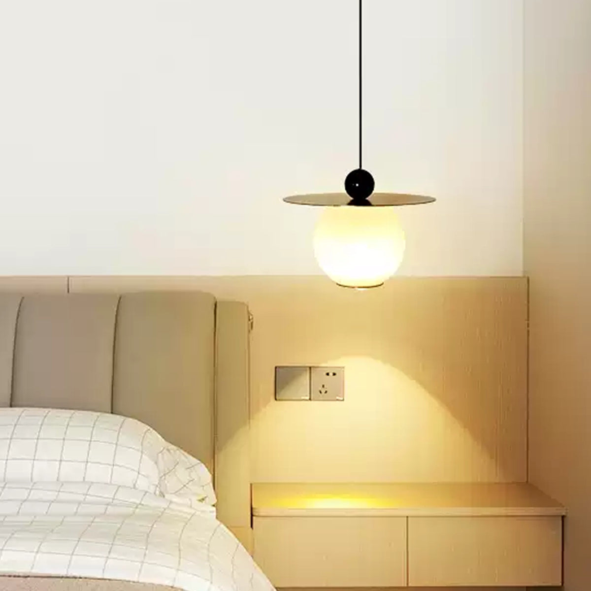 Natural Alabaster Brass Pendant Lamp